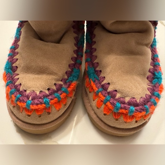 Free People MOU Eskimo Overstitching Shearling Boot Fur Lined Camel 37/6 NEW - Picture 5 of 9